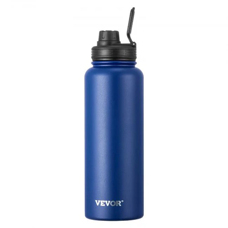 40 Oz Insulated Water Bottle Stainless Steel with Wide Mouth Lid Blue